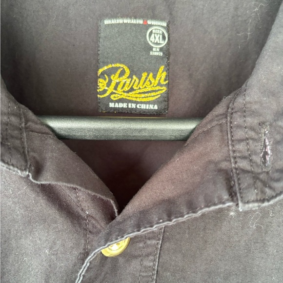 Men's Black Button Down Shirt with Gold Details - Picture 4 of 14